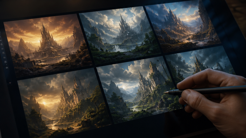Sunny urban portrait of a fictional adult Arena AI image generator