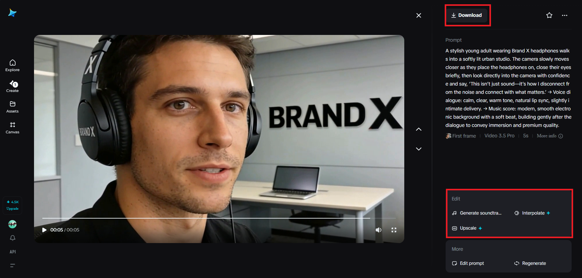 Preview, enhance, and download