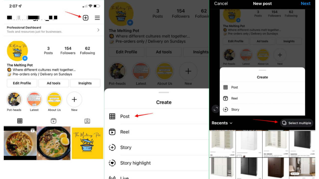 Create your carousel Instagram post