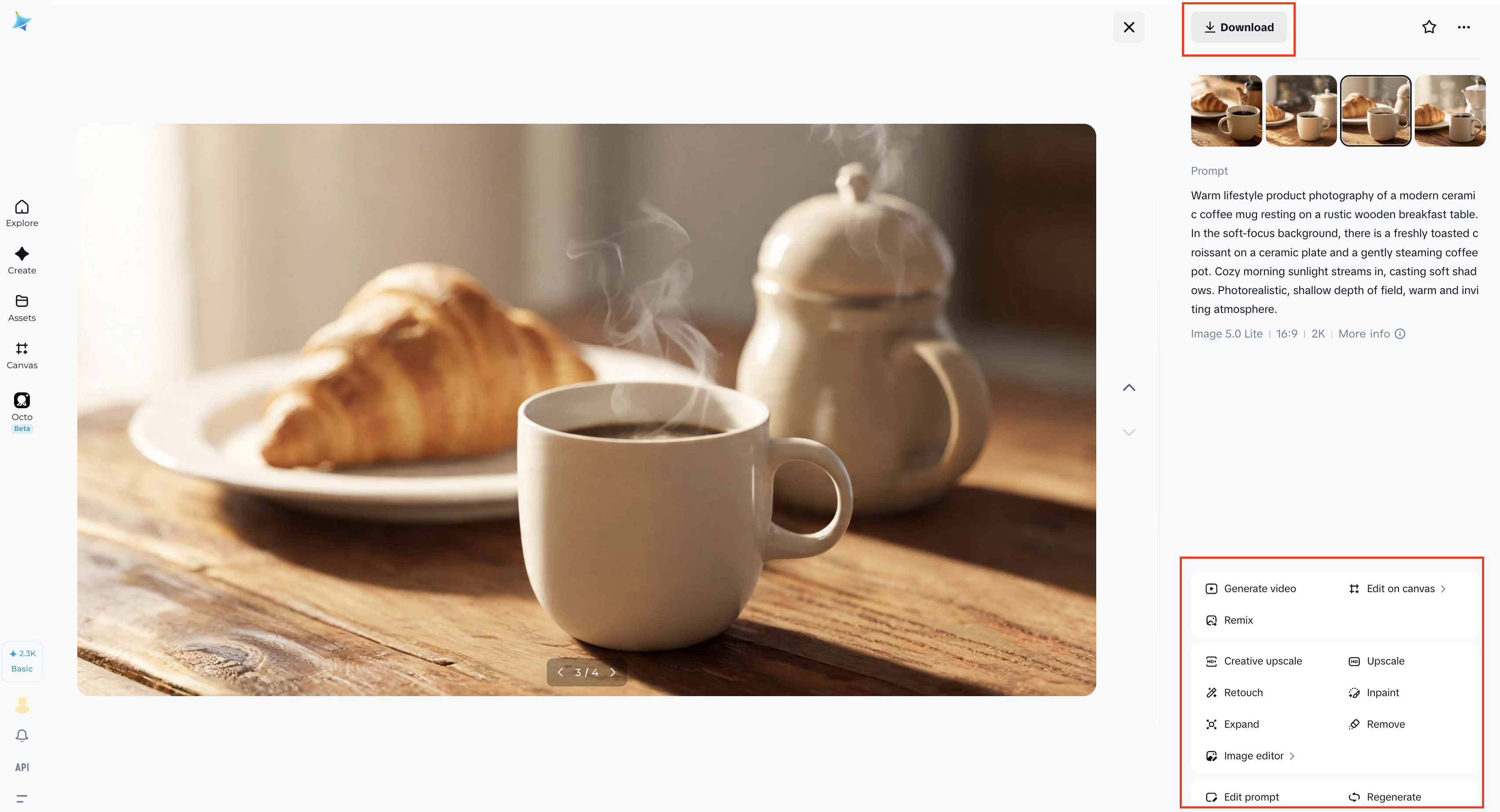 Export AI-generated product photography