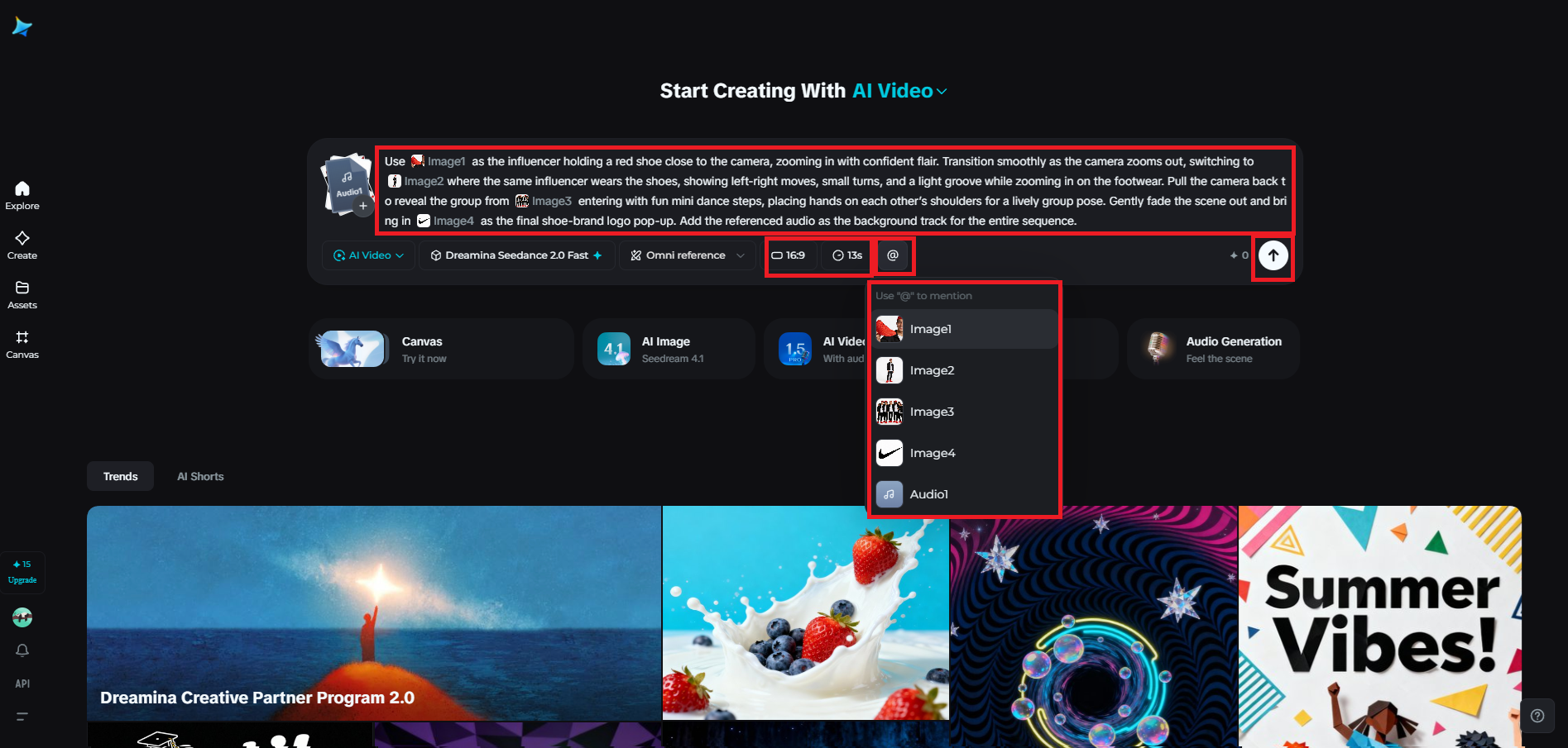 Write your prompt and apply settings