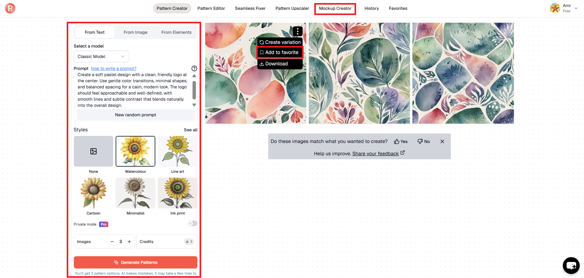 Wprowadź monit o projekt i wygeneruj wzorce