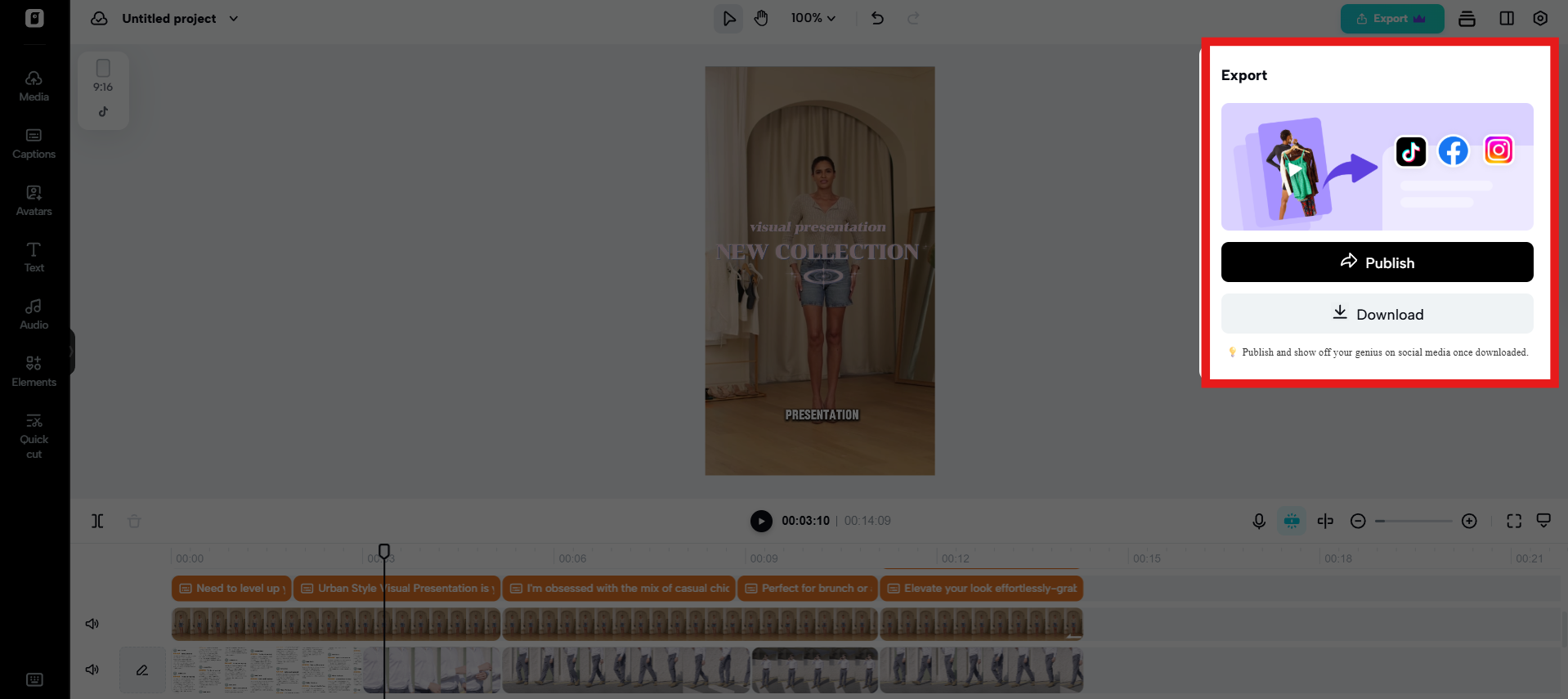 Ekspor dan publikasi
