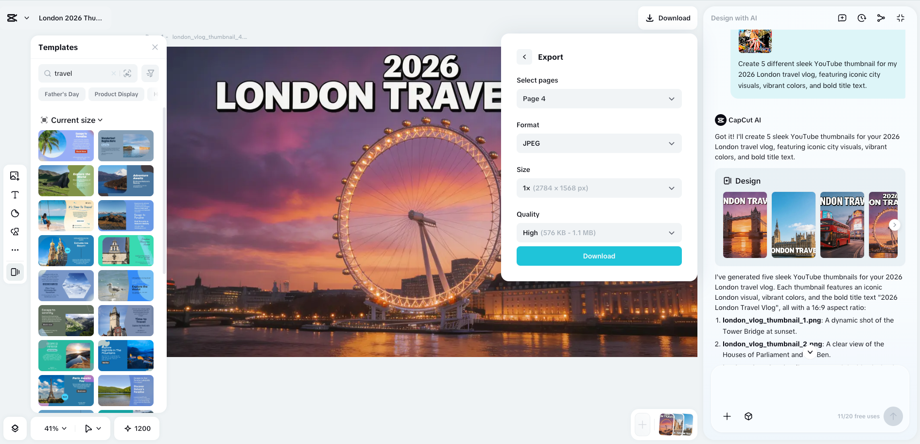 Use CapCut AI design to create stunning designs