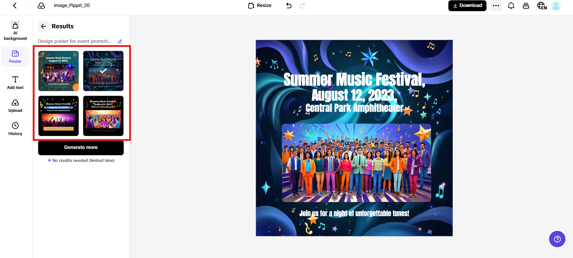 Criação de imagens em lote