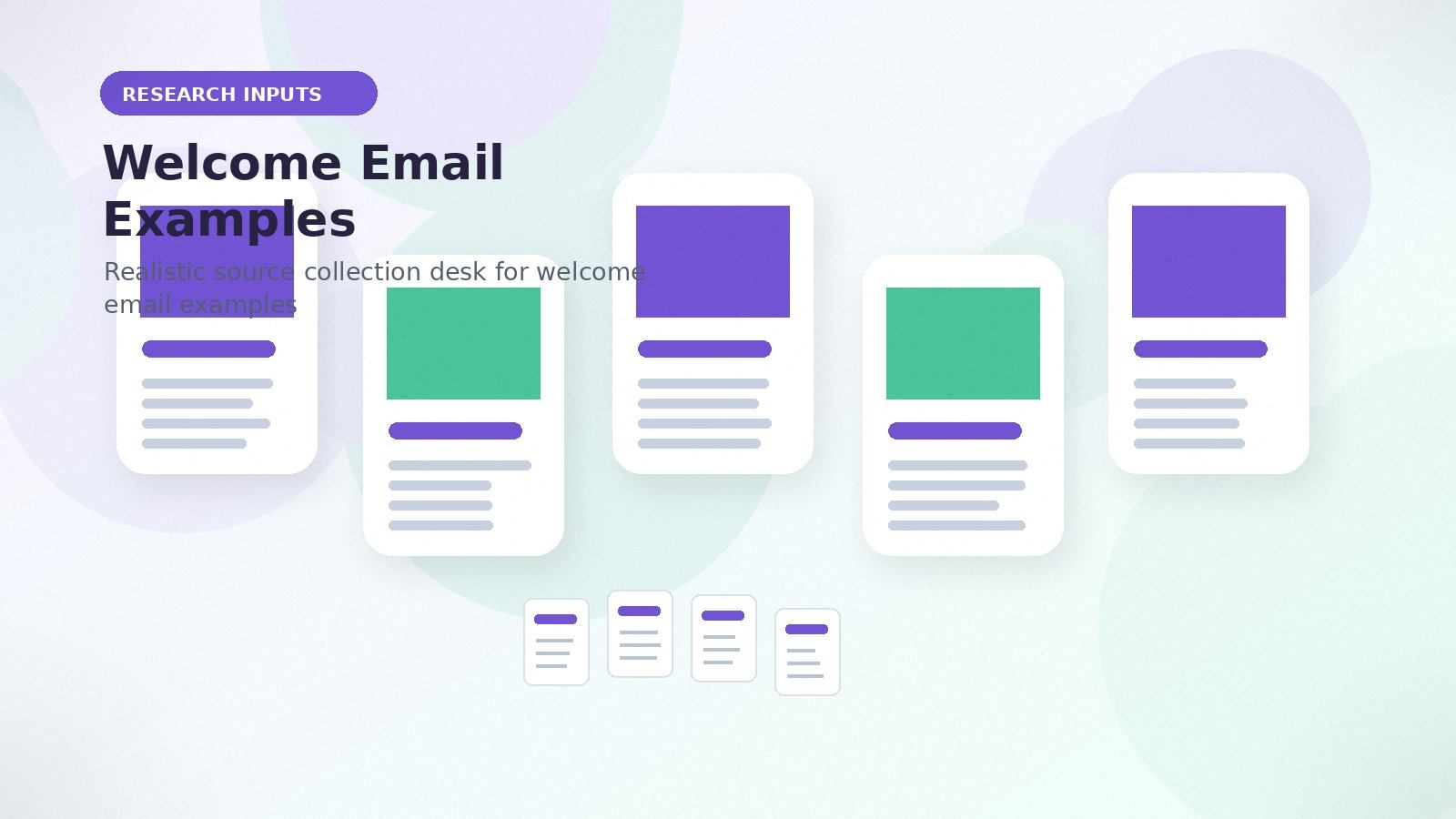 Welcome Email Examples realistic research inputs visual for welcome email examples