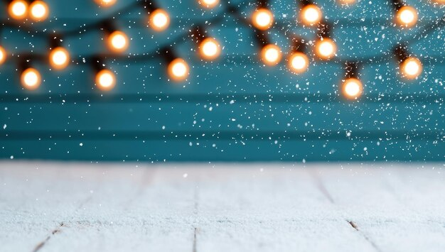 Christmas background with moving snow and twinkling lights