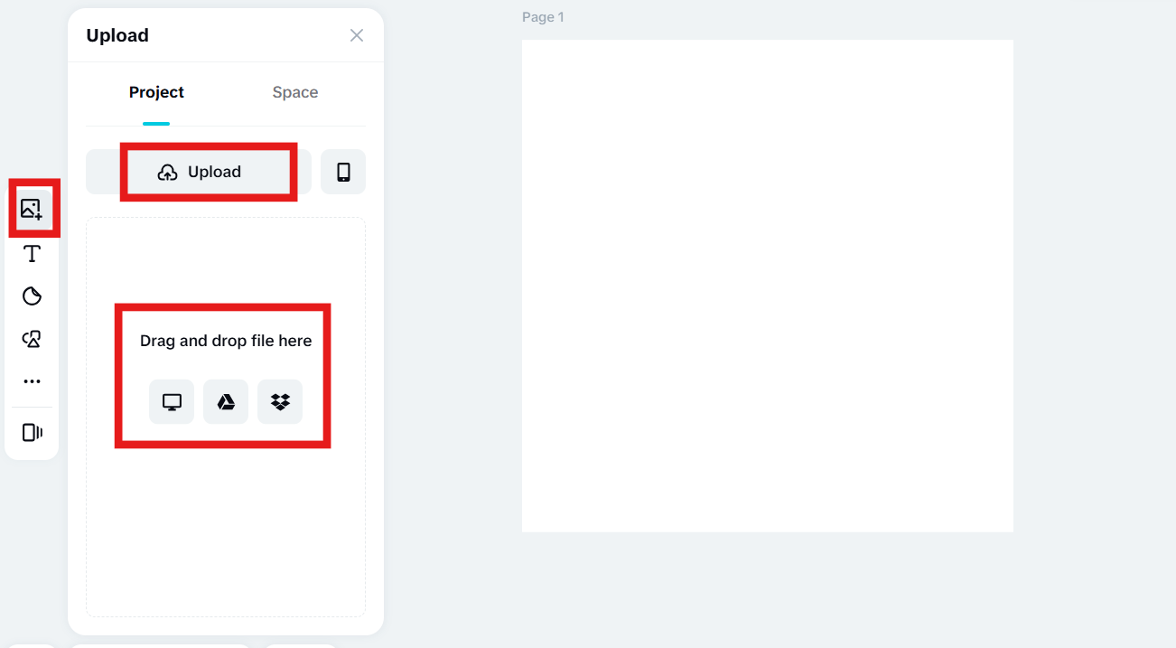 Upload image in CapCut