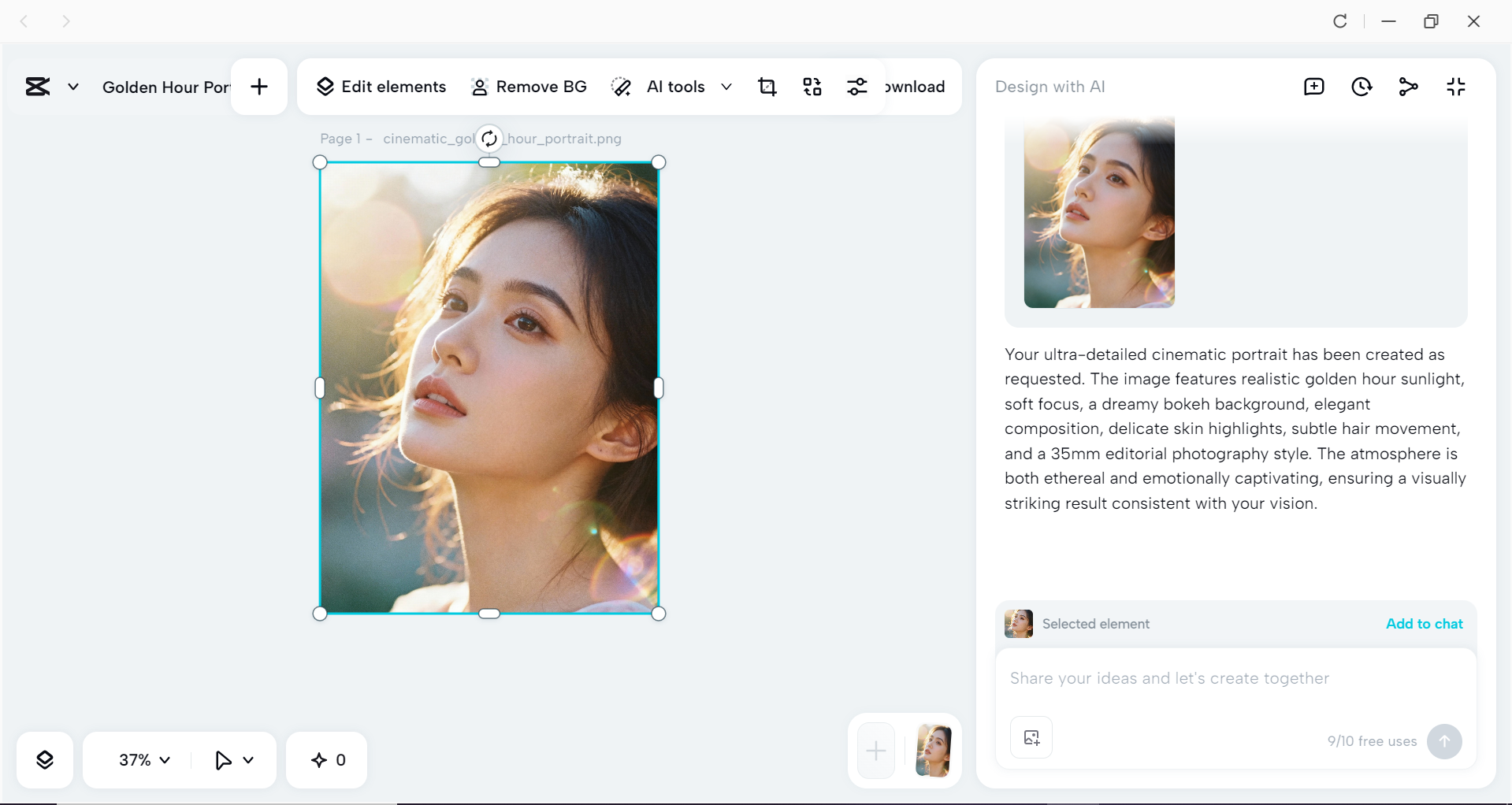 Interface of the CapCut desktop video editor - the best way to create images