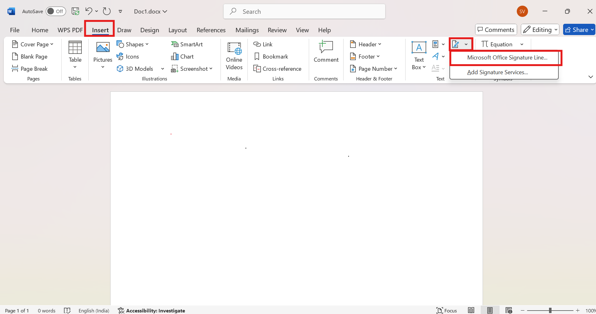 הכנס שורת חתימה