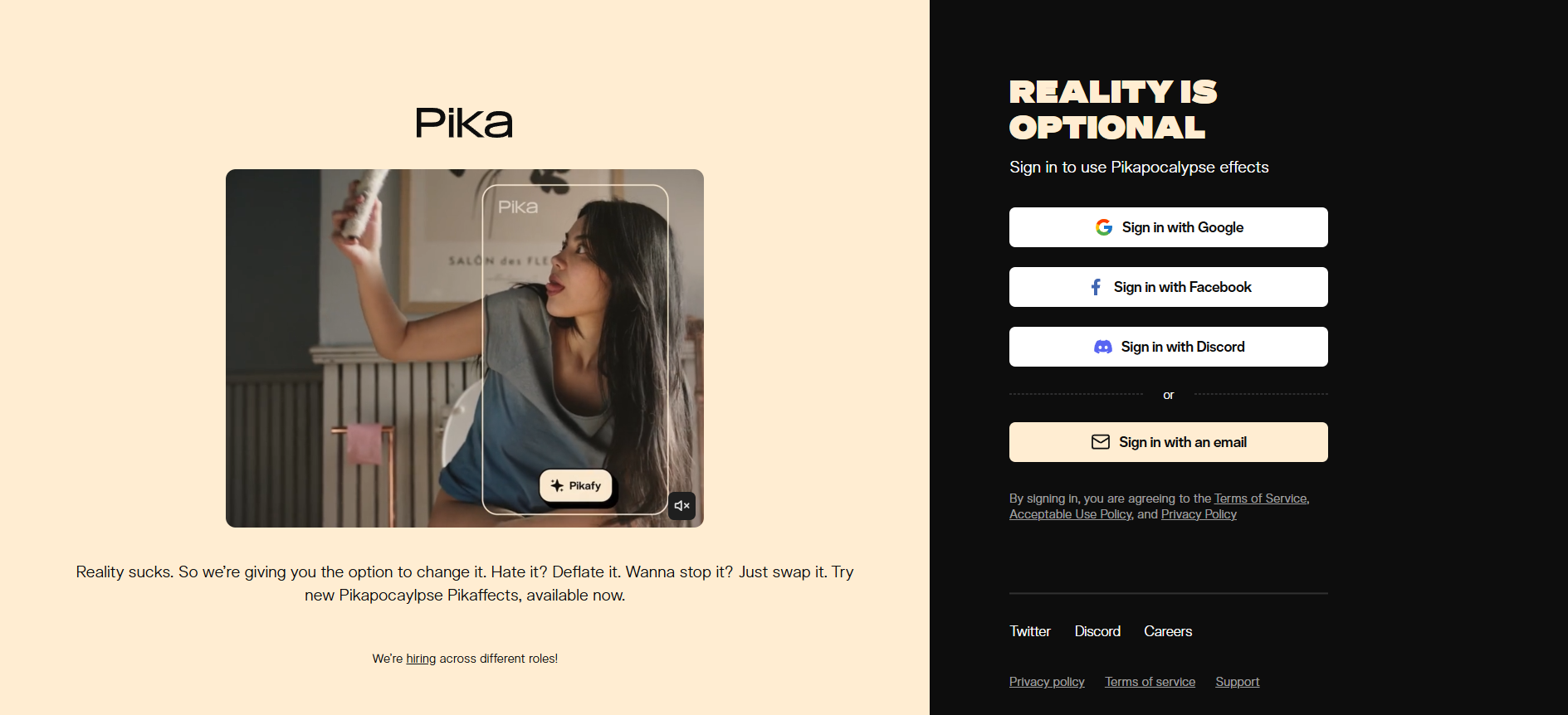 Sign in to Pika