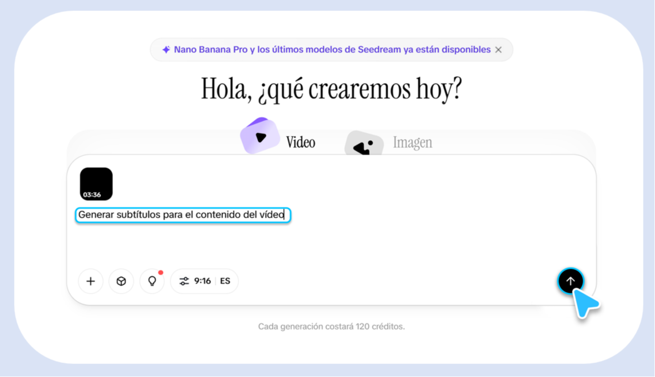 Introducir la instrucción y confirmar