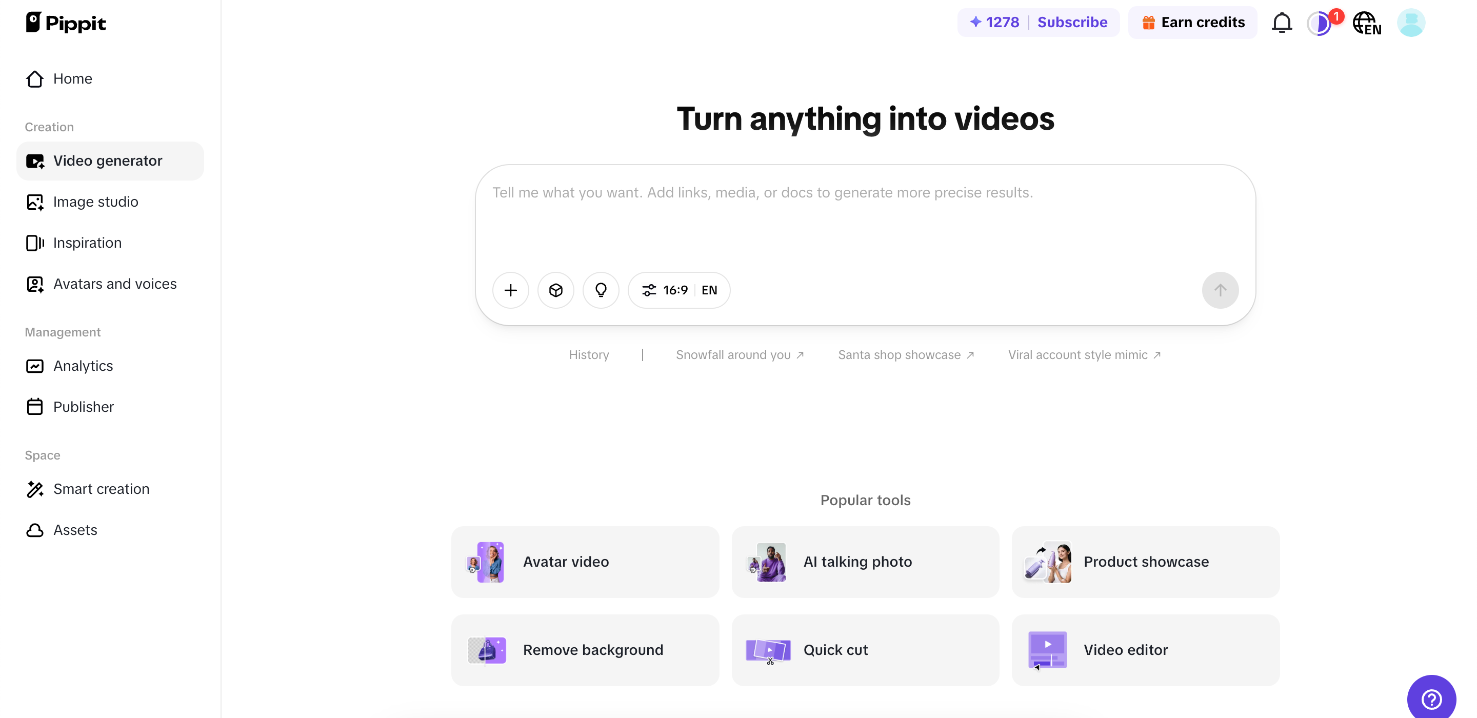 Open the video generator