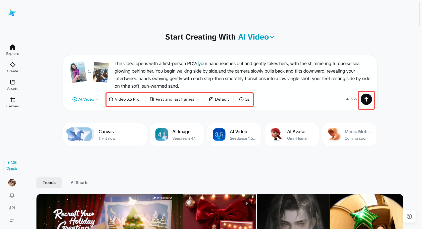 Select the video model for video generation