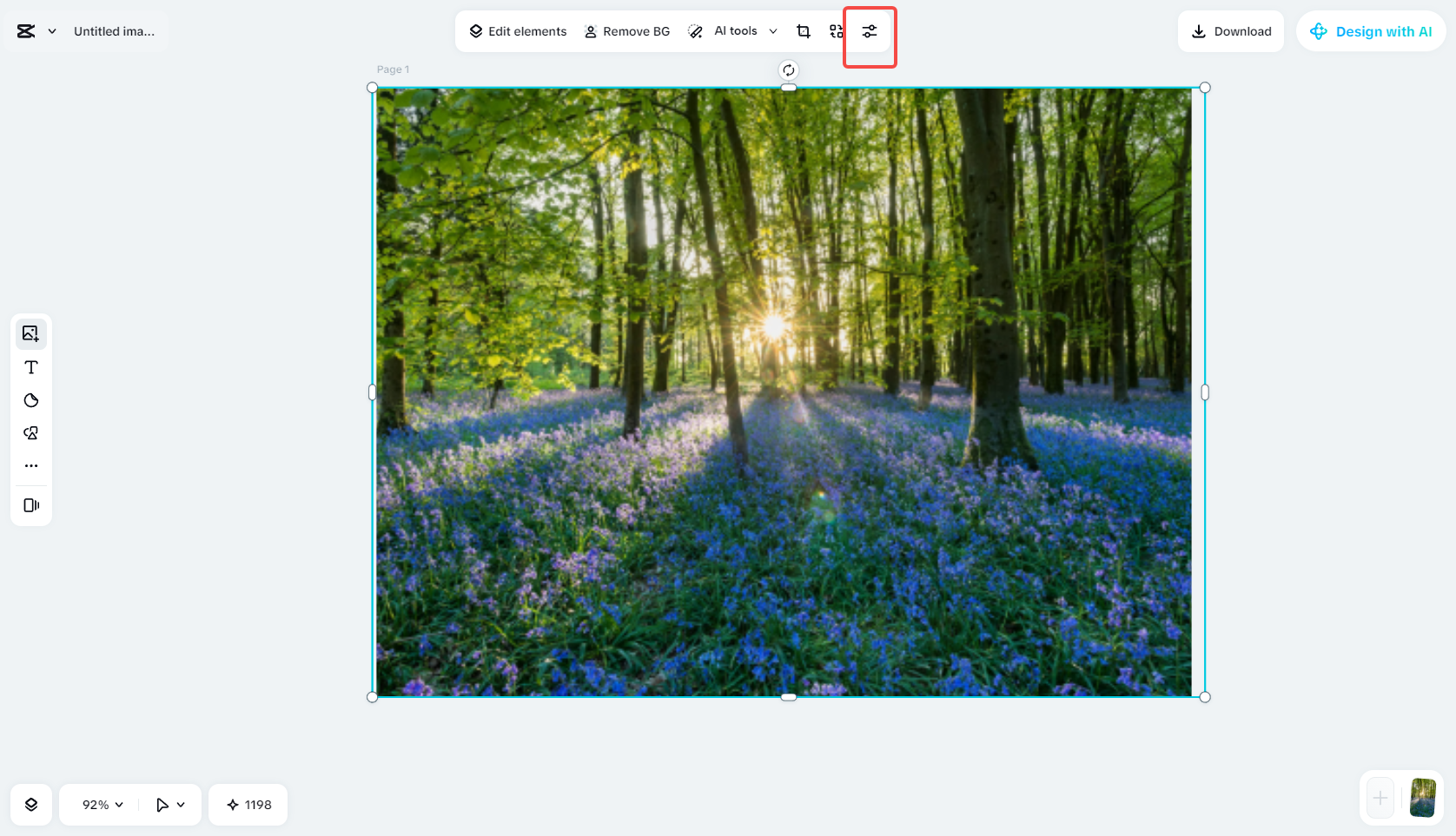 Access to the Effect option