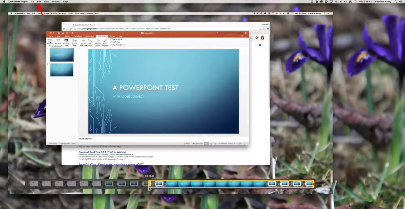 Cắt bản ghi màn hình trong QuickTime Player