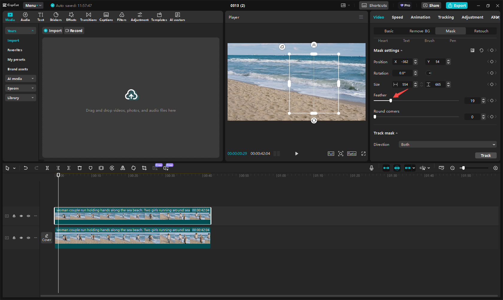 Removing a person from a video in CapCut