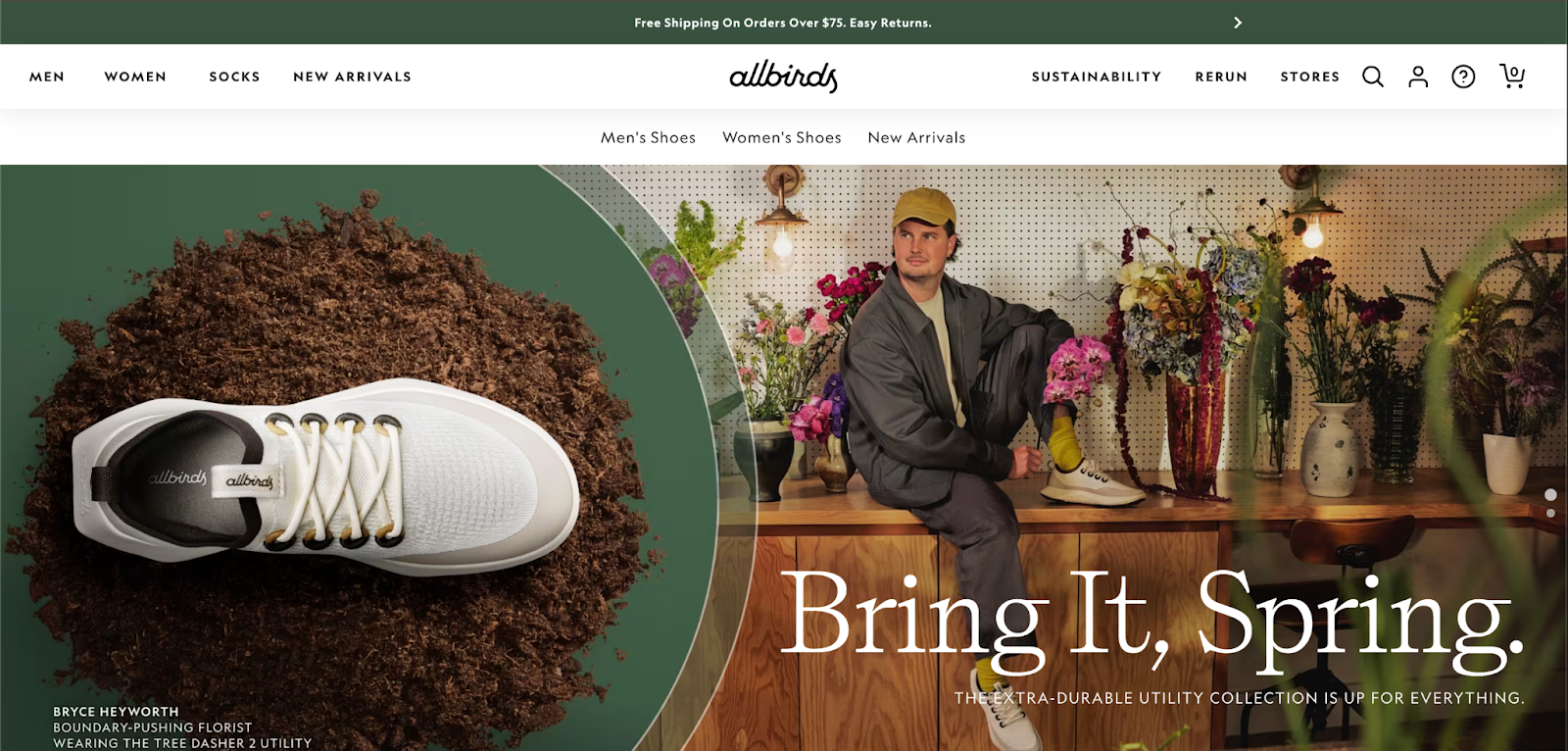 Allbirds' home page