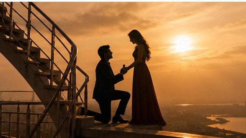 Tower Couple Proposal Video Editing Prompts Beispiel 6