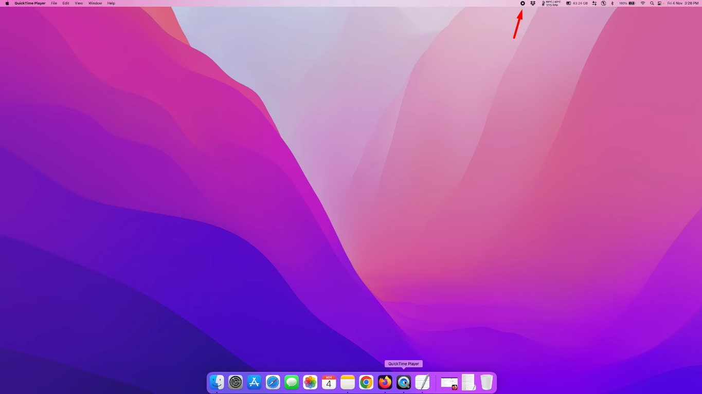 Menamatkan rakaman skrin dalam QuickTime