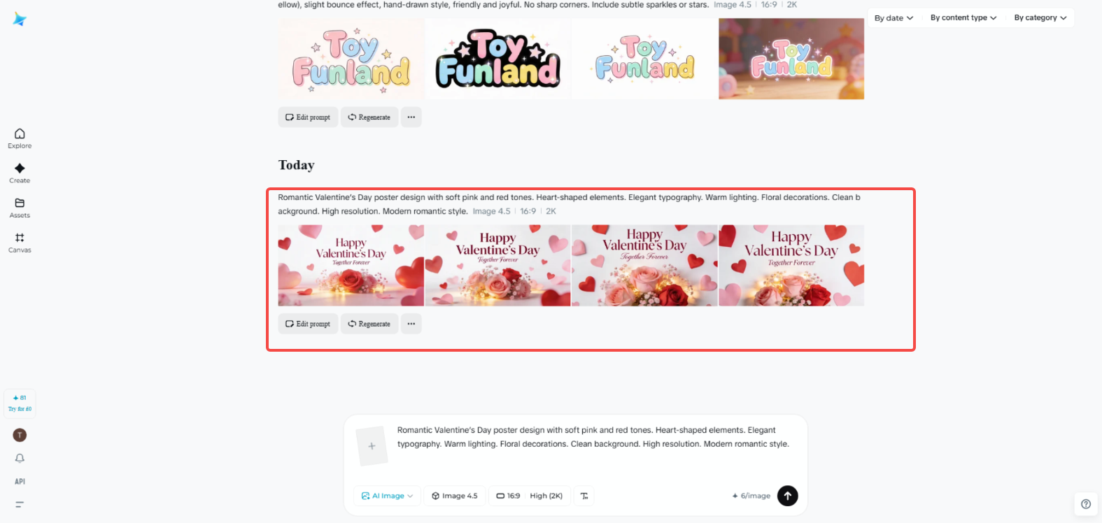 Tweak settings for Valentines day poster