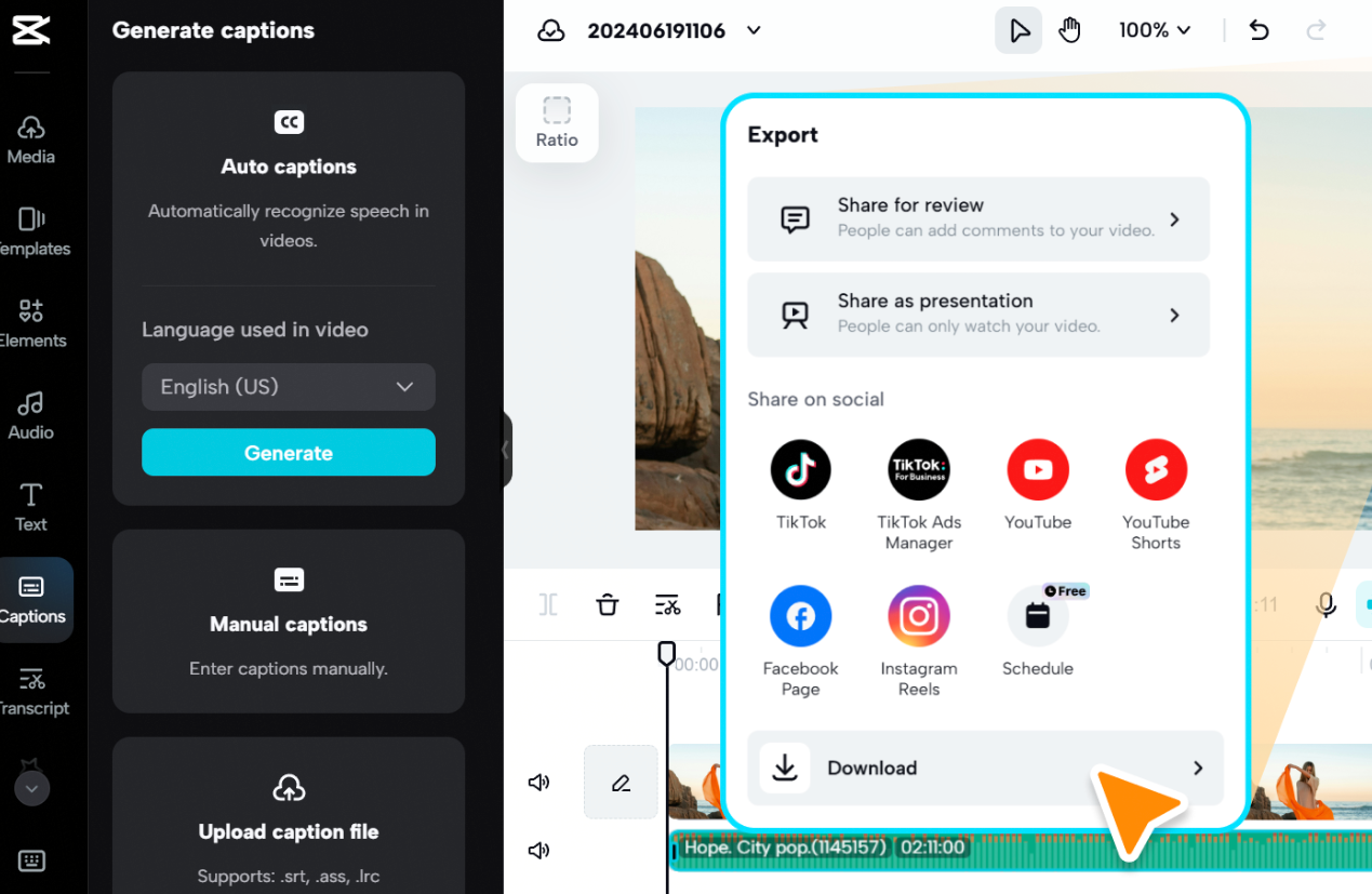 Export and Share