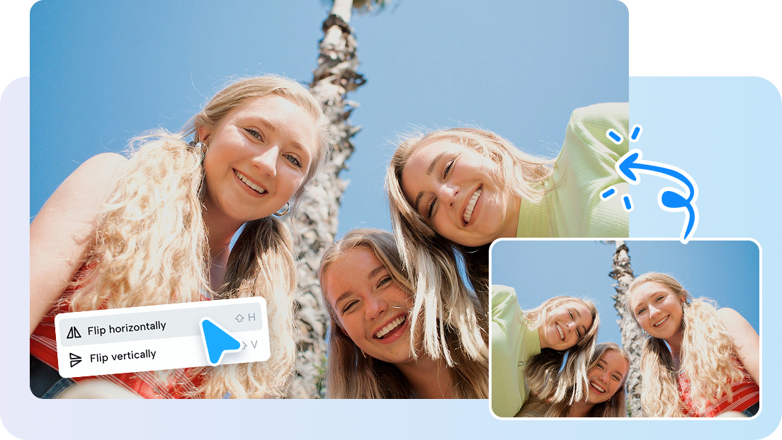 Flip images horizontally or vertically with ease