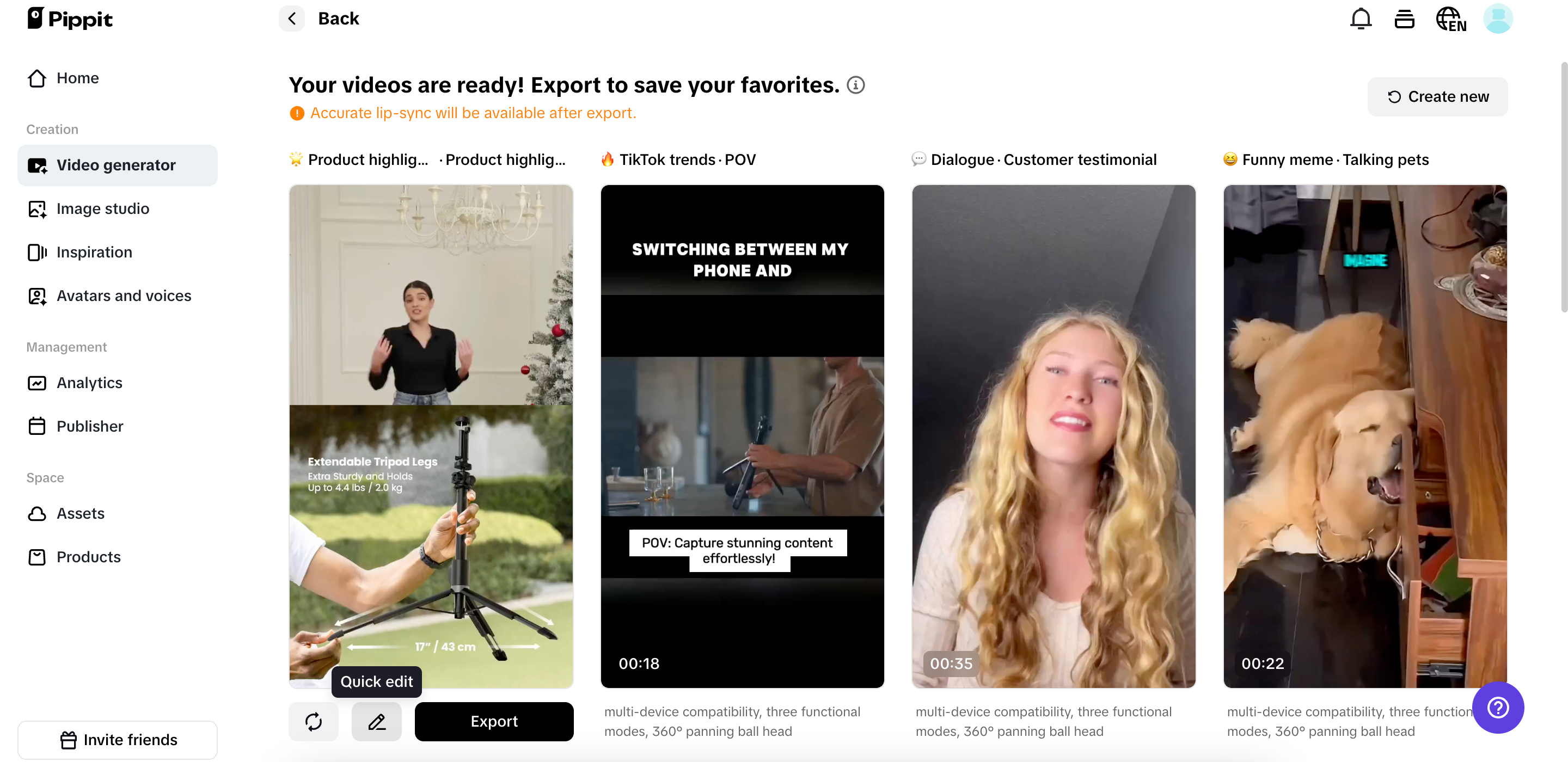 Select and fine-tune your video