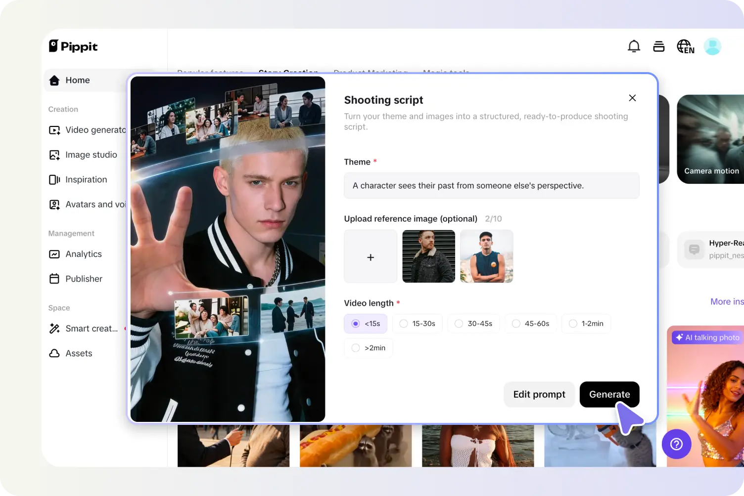 Enter your theme and video length