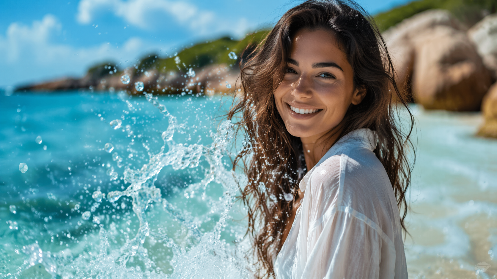 Dreamina IA Ocean Wave Filter exemplo de prompt 2: Sea Foam Overlay