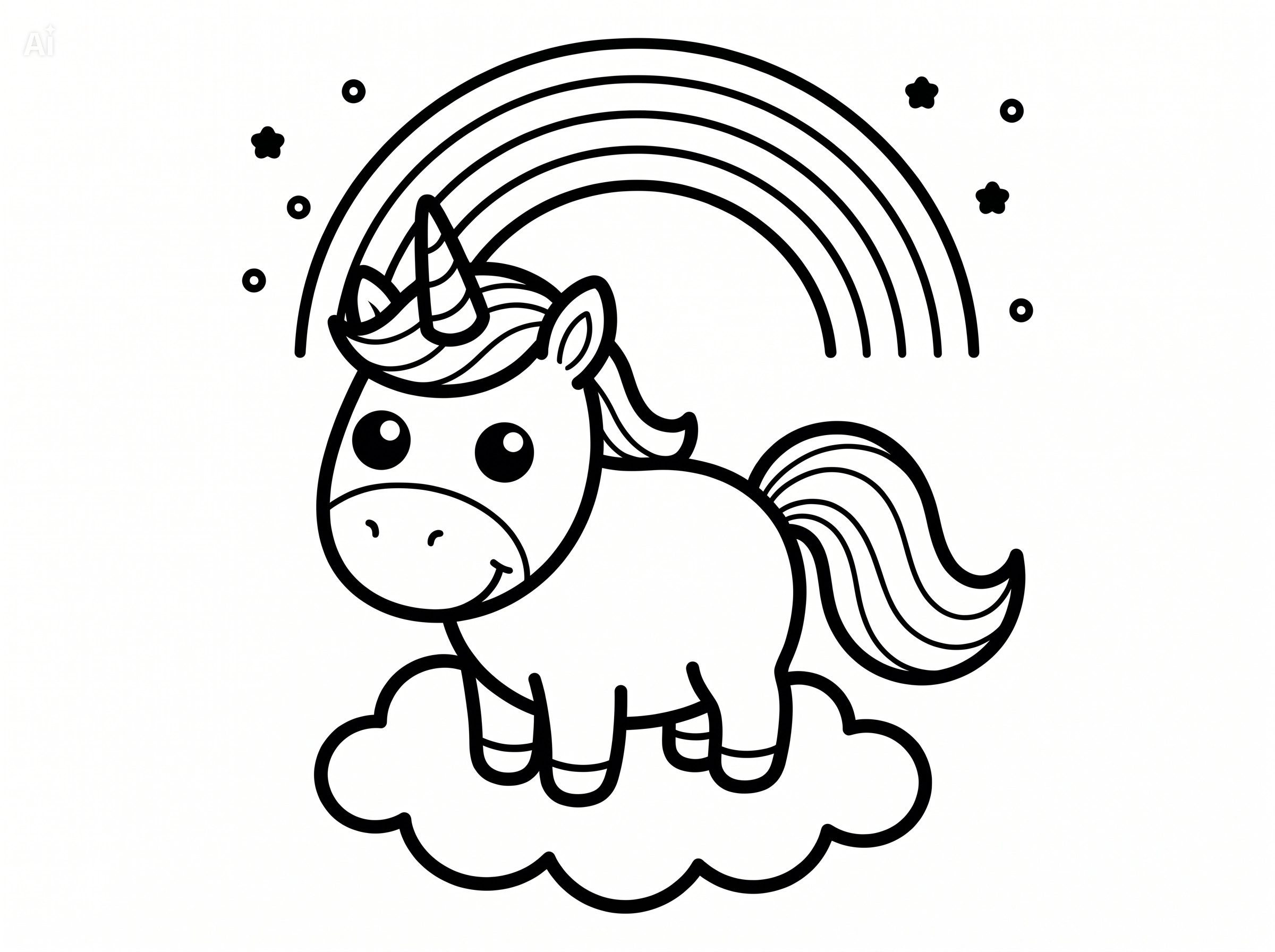 Unicórnio fofo para colorir