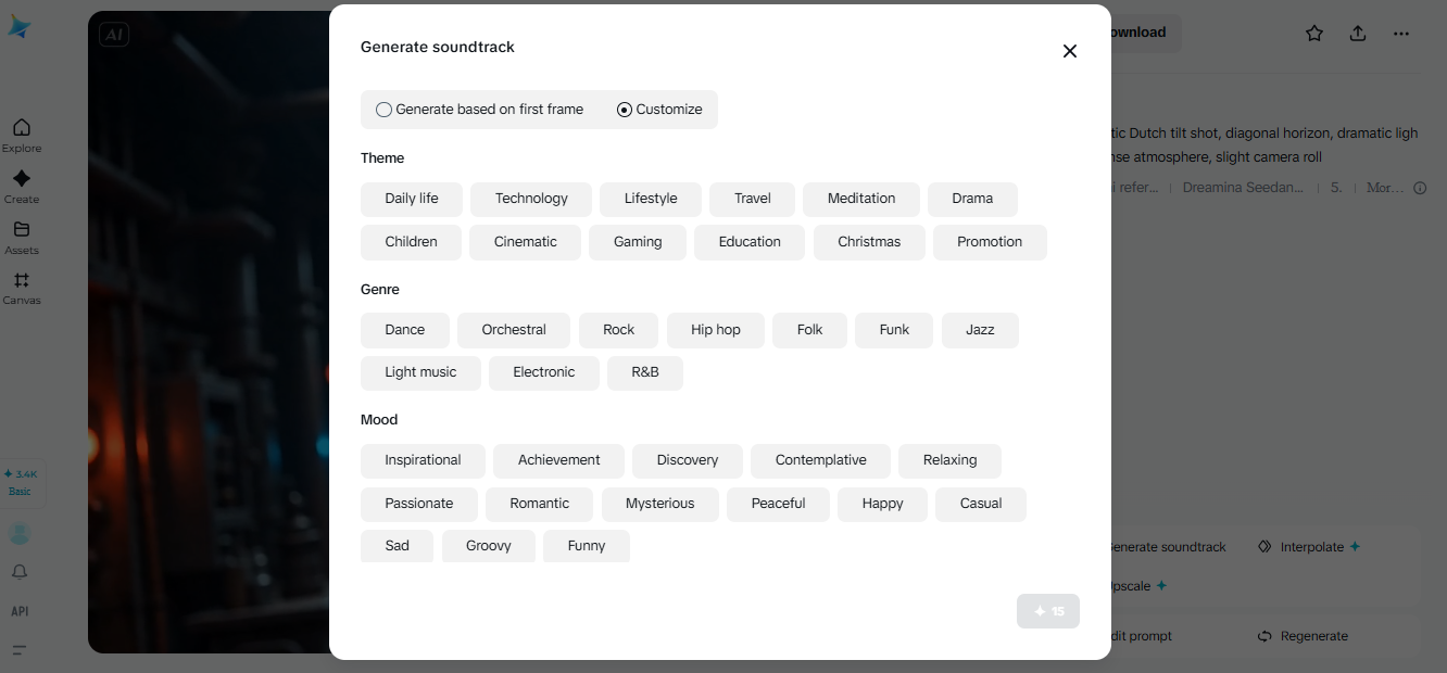 Dreamina erzeugt Soundtrack