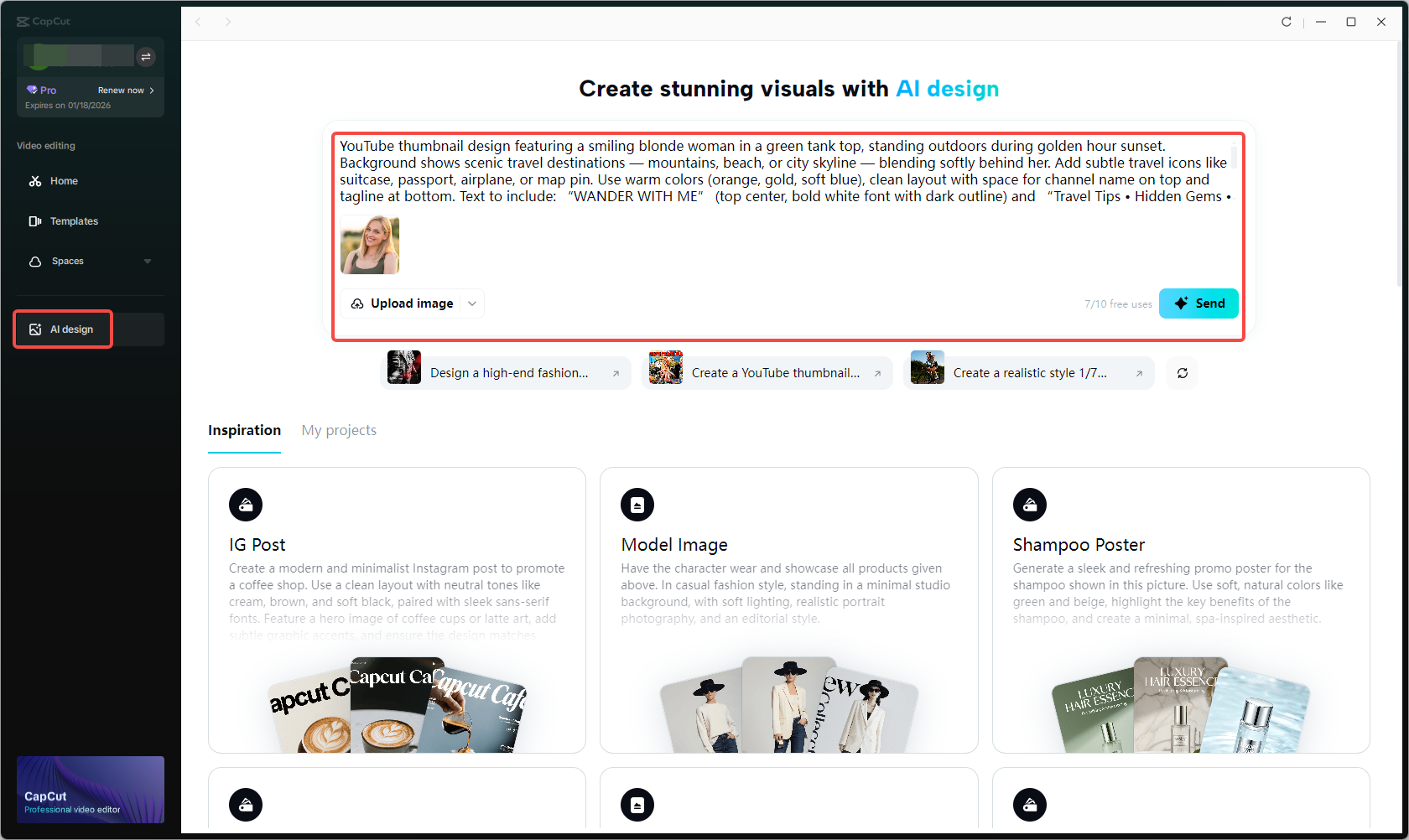Describe your thumbnail idea using AI design