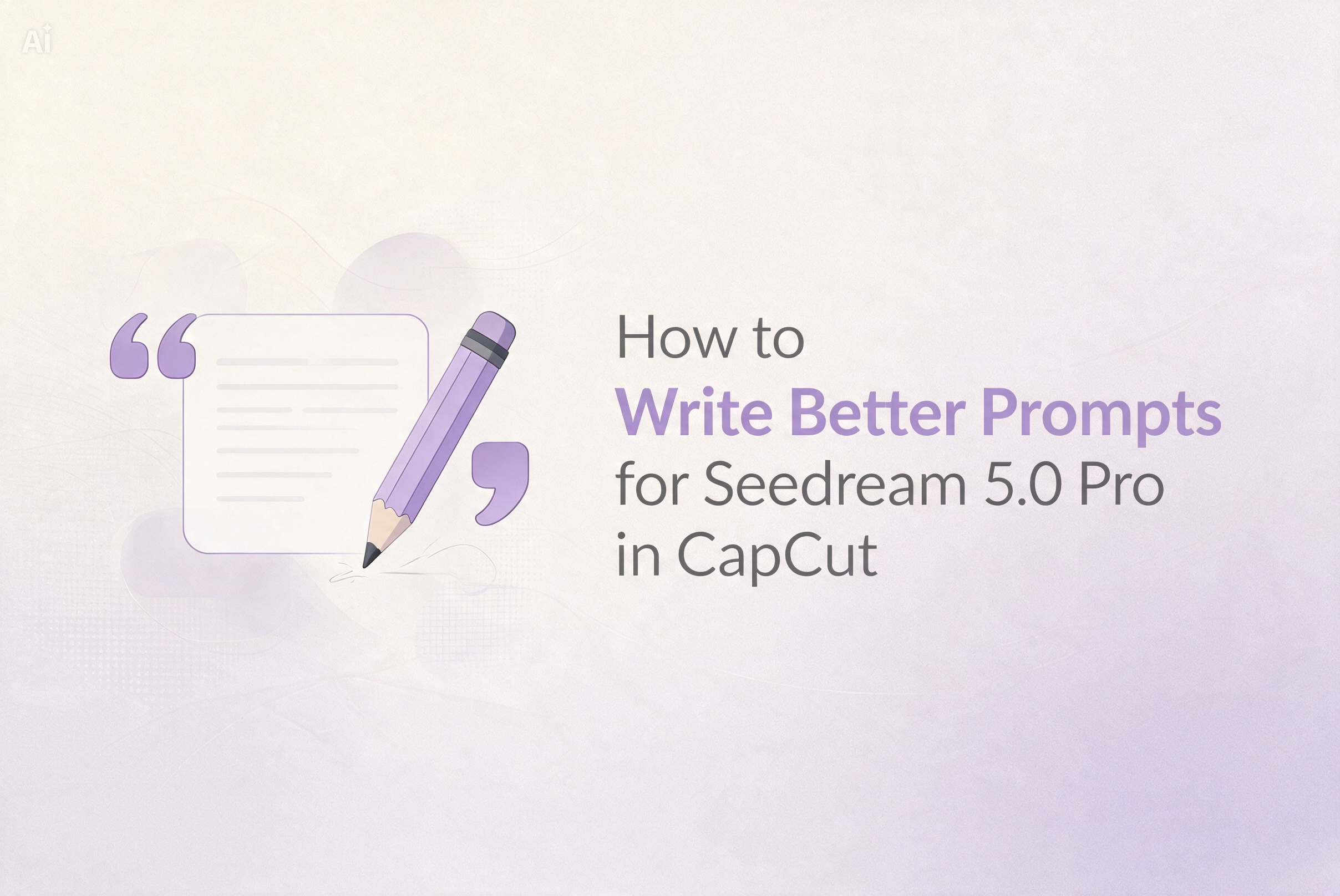 How to Write Better Prompts for Seedream 5.0 Pro in CapCut	