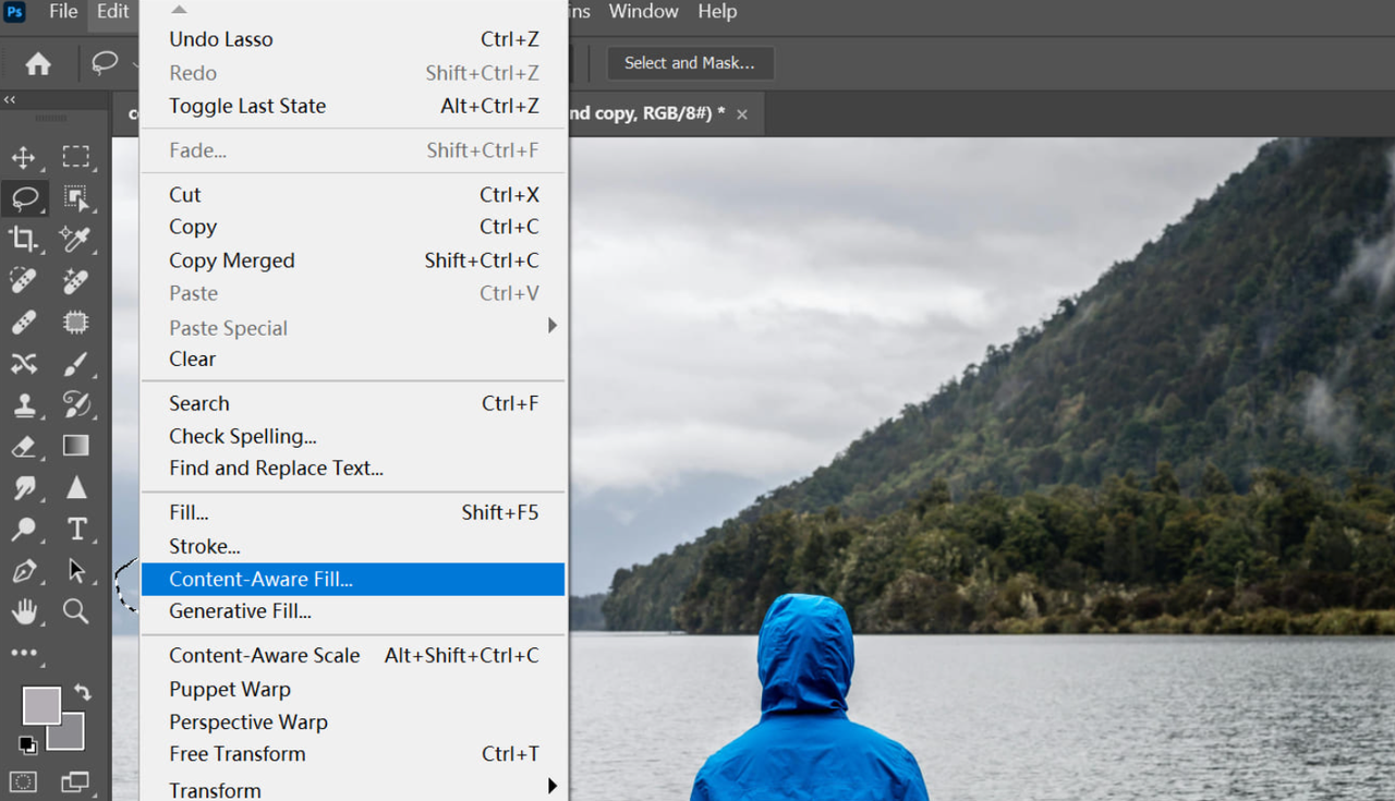 Using Content-Aware Scale to expand an image in Photoshop