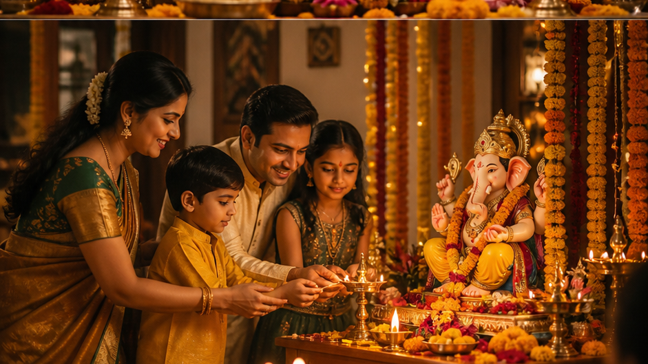Ganesh Chaturthi CapCut Template prompt 2 original 16:9 visual