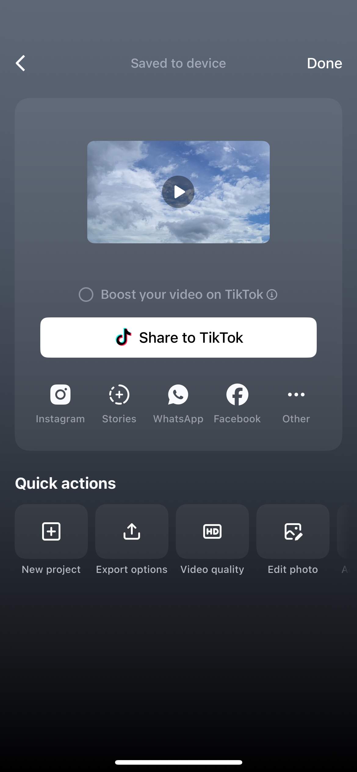 Export and share in the CapCut app
