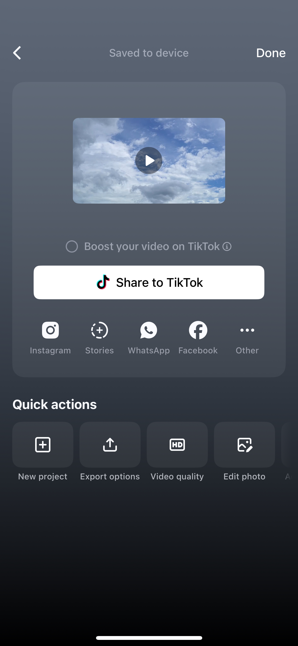 Export and share in the CapCut app