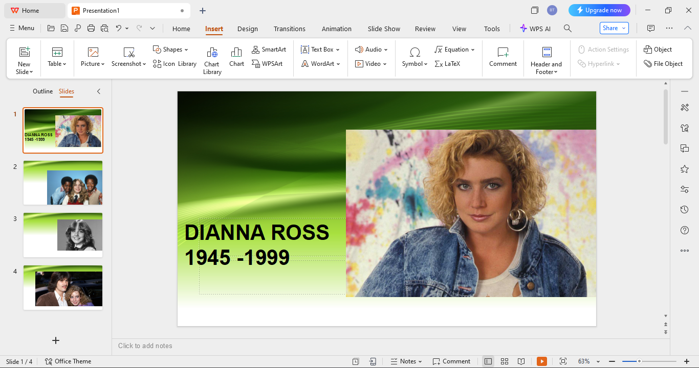 WPS PowerPoint interface