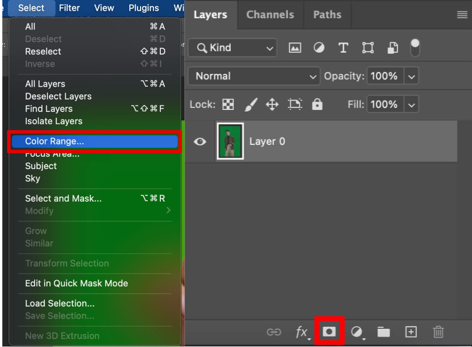 Add layer mask to an image