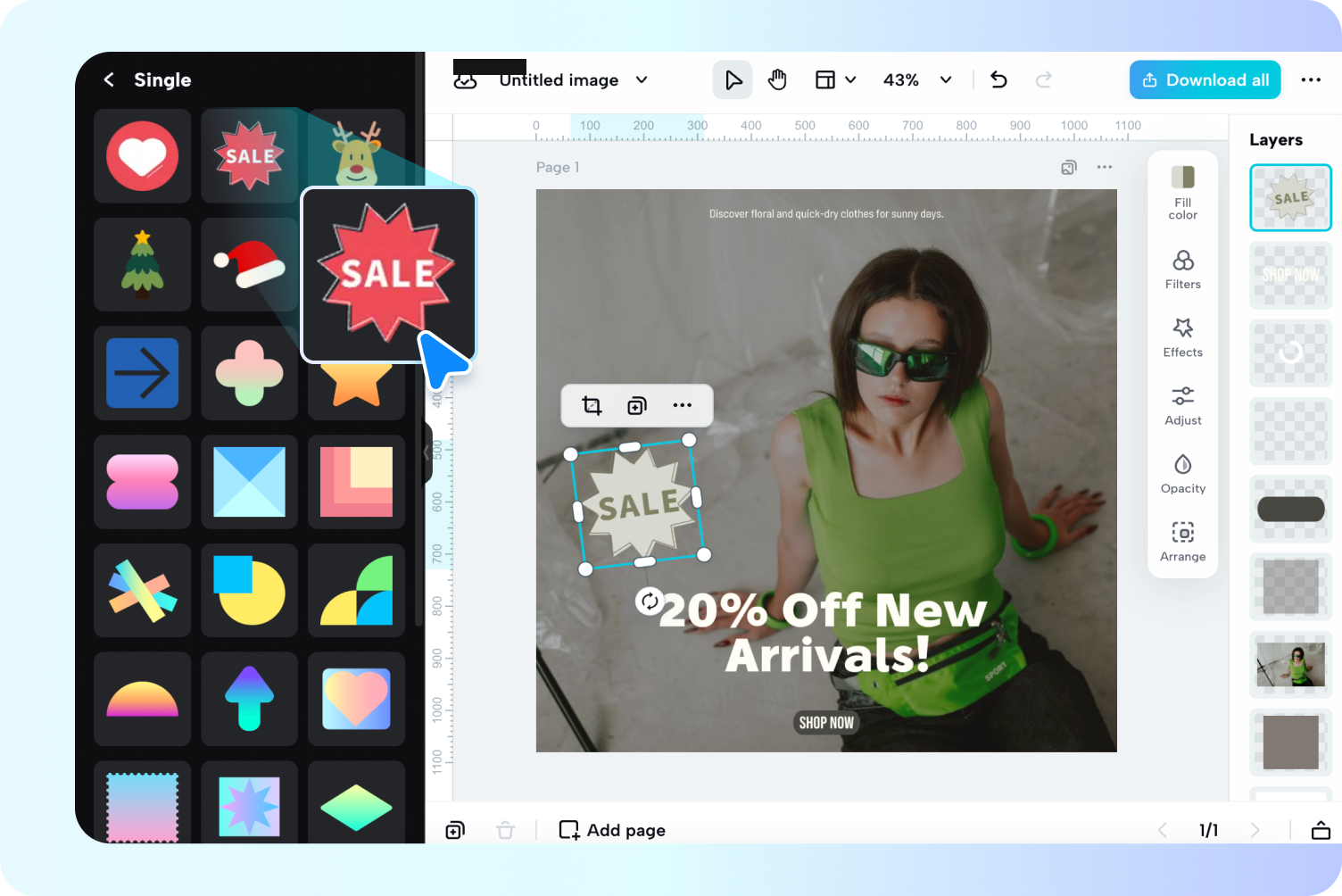 Customizing AI-generated posters in CapCut Web text to design AI tool