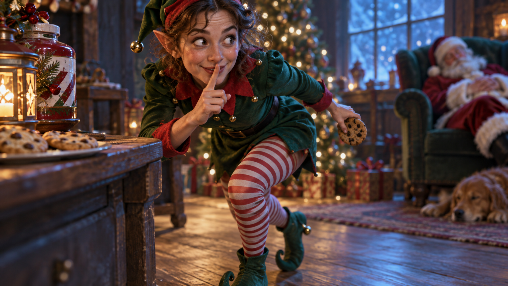 Mr. Grinch music video prompt image — Sneaky prop interaction