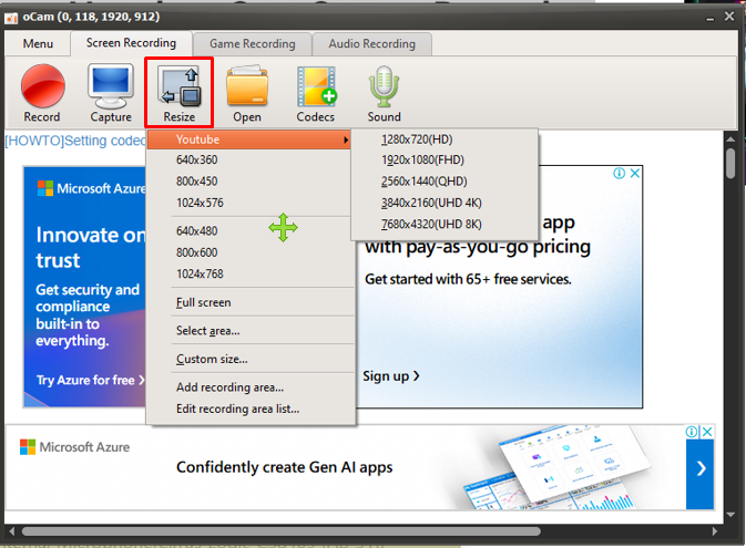 Beginn einer neuen Aufnahme