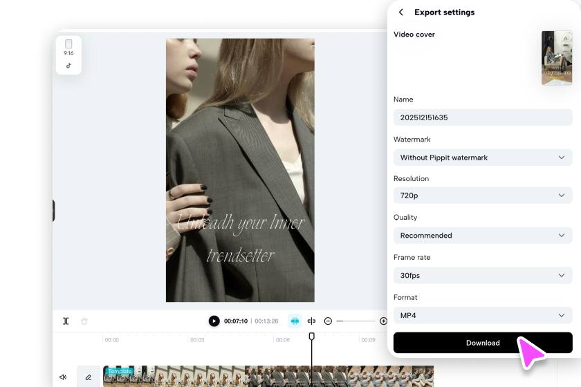 Export or publish the video
