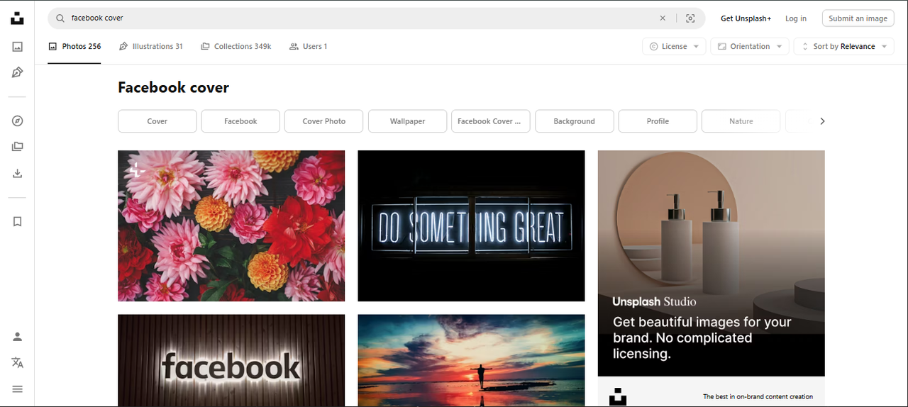 Unsplash - a solid choice for finding the best pics for Facebook cover photo