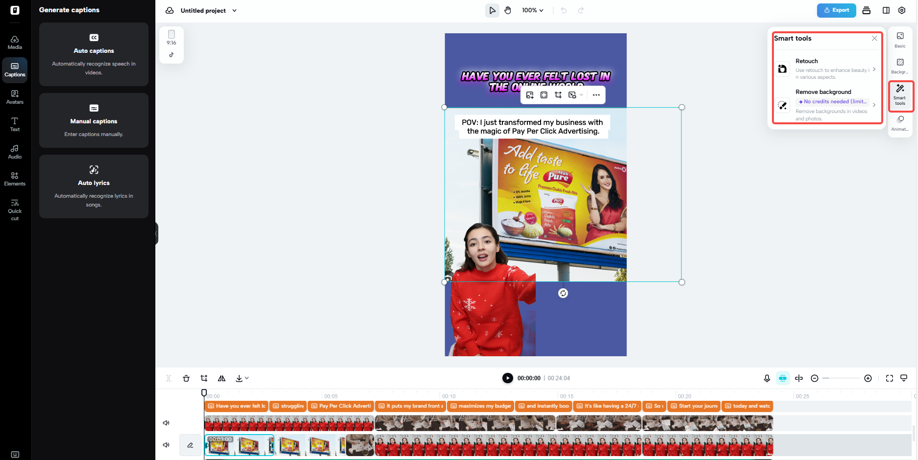 Smart tools for video editing