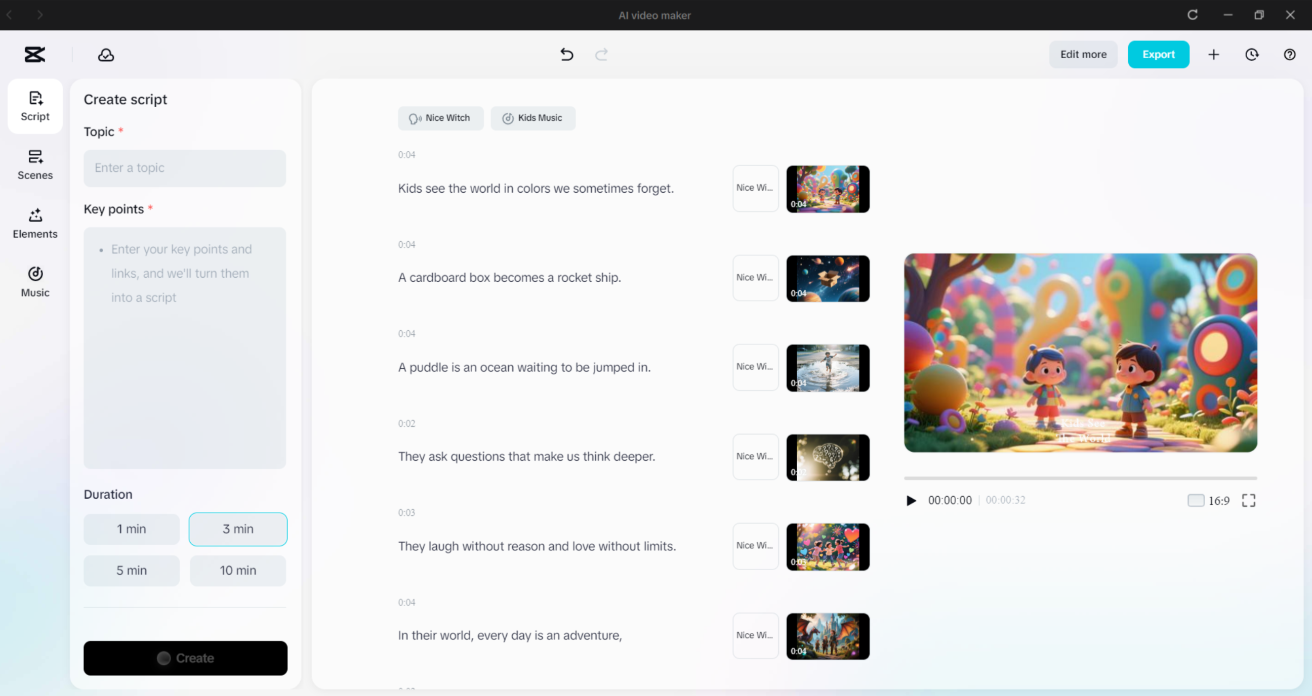 Interface of the CapCut desktop video editor - a quick way to make AI videos