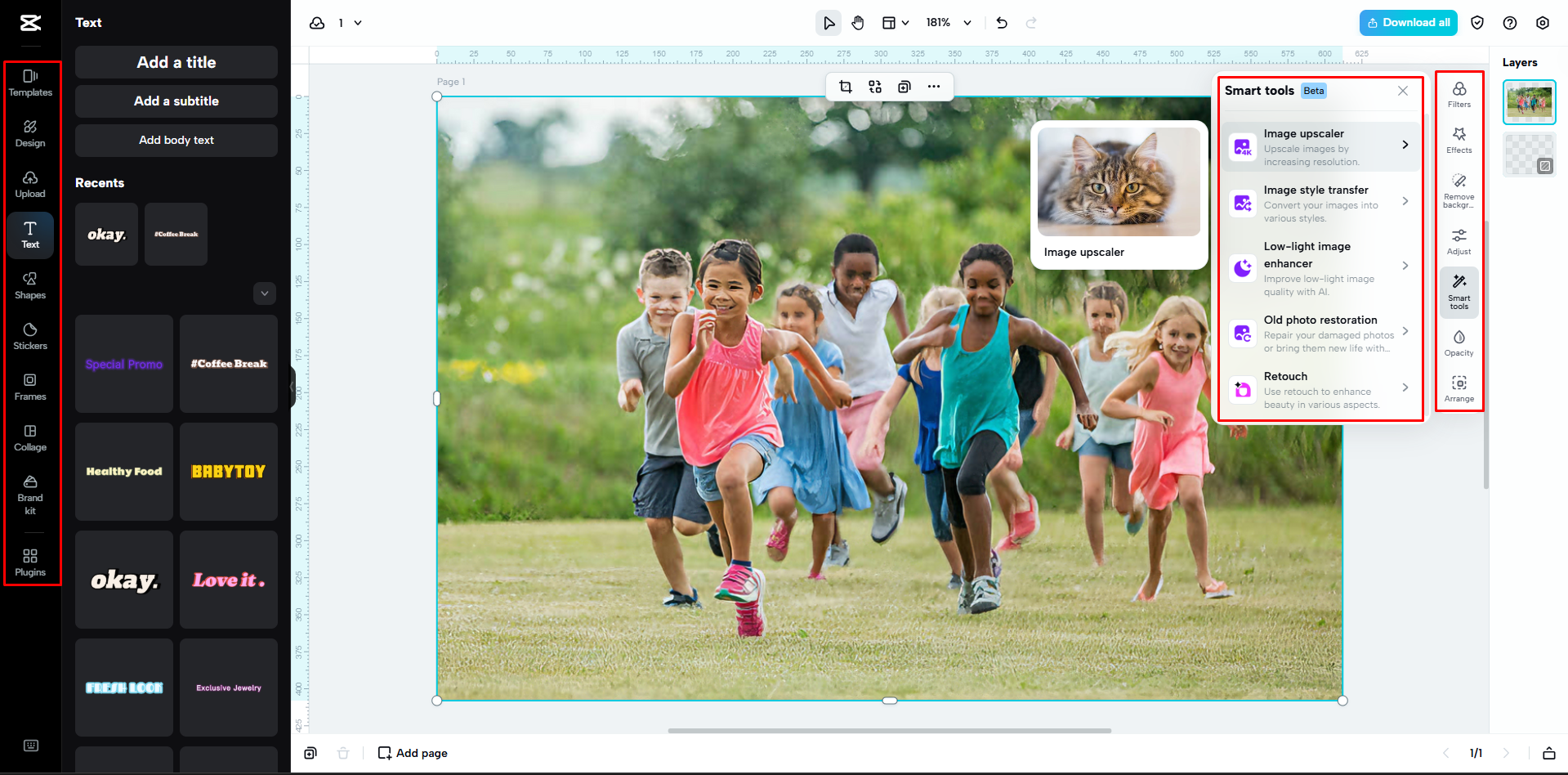 การแก้ไขภาพด้วยเครื่องมือ CapCut Web