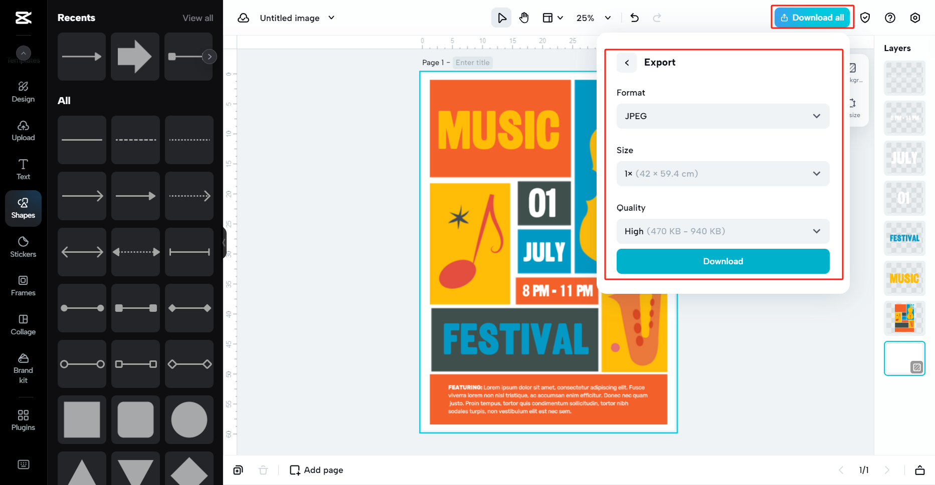 Exportieren und teilen