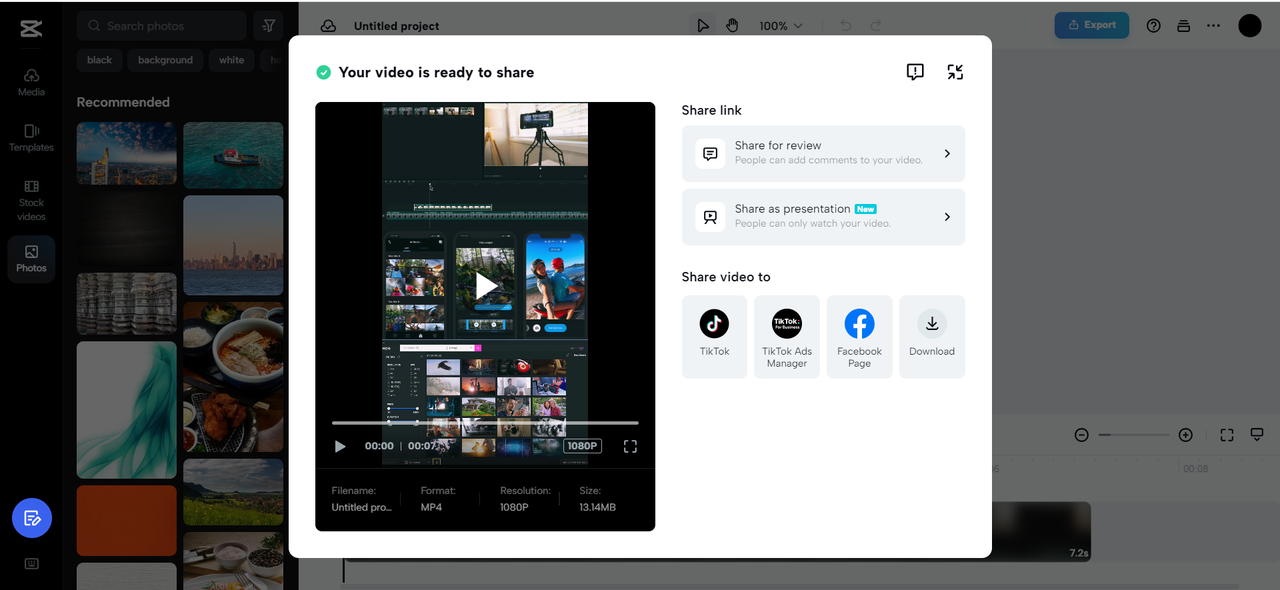 Kongsi pautan video atau video pada platform media sosial yang berbeza